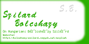 szilard bolcshazy business card